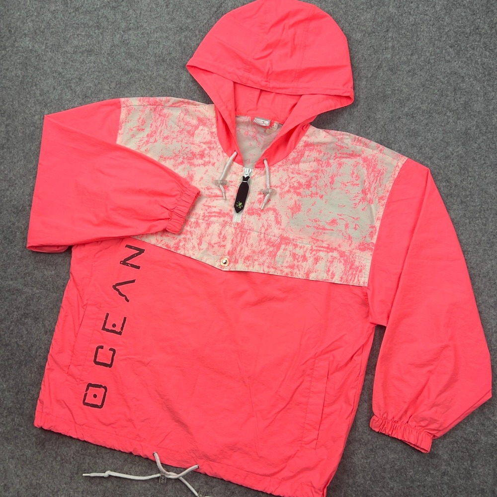 VTG Ocean Pacific Jacket Womens Small Pink Anorak Windbreaker Nylon 90s Y2K Surf